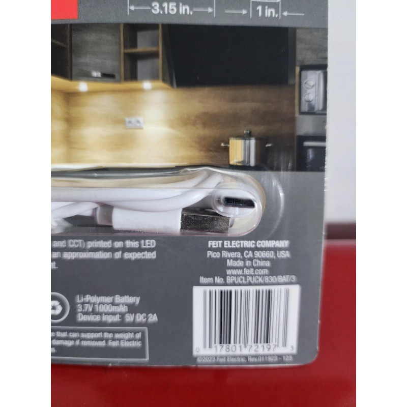 Feit Electric 3 Pack Feit Rechargeable LED Puck Lights with