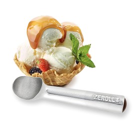 Zeroll Original Cuchara para helado con mango conductor de calor único relleno de líquido, diseño simple de aluminio de una sola pieza, fácil liberación de 48 galones, fabricado en Estados Unidos, 1.5 onzas, plata