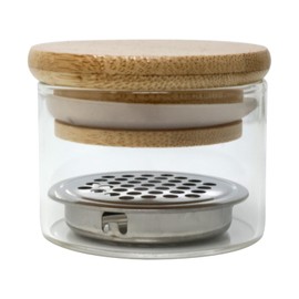 yueton 1 Pack Nail Brushes Washing Cup Portable Nail Art Brush Washer Acrylic Glitter Powder Nail Brush Cleaner Nail Tools for with Wooden Lid