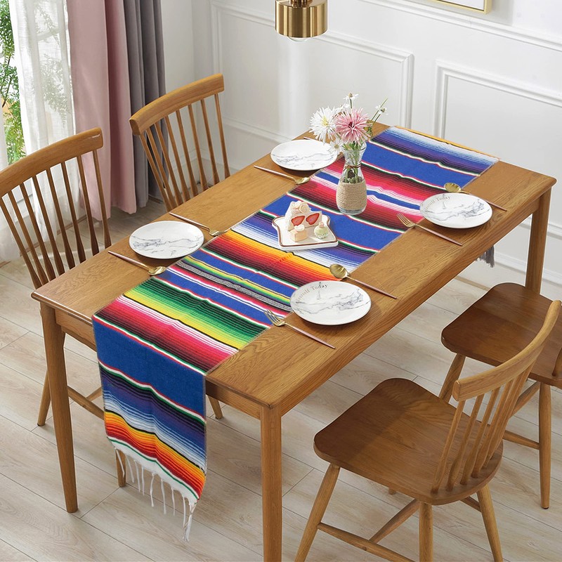 Time to Sparkle Mexican Serape Table Runner 14 x 84