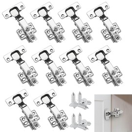 10 Stück Scharniere für Schranktüren, Scharnier mit Softclose in Standardgröße, Türscharniere mit Gasdruckfeder, Türscharniere mit Gasdruckfeder Gepolstertes und Geräuschloses Design mit Schrauben