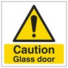 V Safety Caution - Glass Door 150 x 150 mm