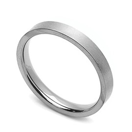 DoubleAccent 3MM Comfort Fit Titanium Wedding Band Classic Flat Ring (Size 5 to 12) Size 12