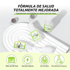 CHERIMOYA Pegamento Uñas Acrílicas con Pincel Secado Rápido sin UV Nail Bond Super Fuerte para Tips y Uñas Postizas, 10ml Uso Profesional y Manicura en Casa