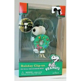 Snoopy Mini Clip On Christmas Figurine Peanuts Ornament Wreath New