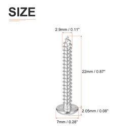 DTGN #4x7/8 Sheet Metal Screws - 100 Pack - for Wood, Furniture - 304 Stainless Steel Phillips Truss Head Self Tapping Tip Wood Screws - Silver