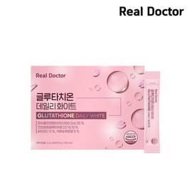(리얼 닥터)리얼닥터 글루타치온 데일리 화이트 60포 (2개월분) / 분말 고함량 엘라스틴 히알루론산 Real Doctor Glutathione Daily White 60 Sachets (2-Month Supply) / High Potency Powder with Elastin and Hyaluronic Acid