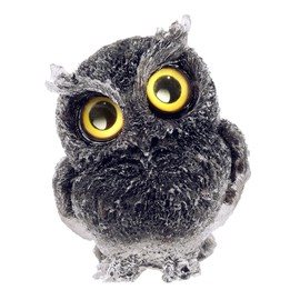 Nupuyai 2.4" Obsidian Owl Bird Carved Crystal Animal Statue Ornament, Resin Chip Stones Pocket Figurine Energy Healing Home Office Decor