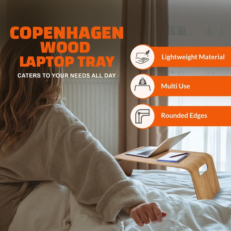 IMPULSE! Copenhagen Wood Laptop Tray - Bed & Breakfast Serving
