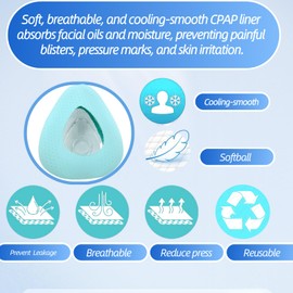 4 Pack CPAP' Mask Liners, Covers for Seal Mask Cushion Comfort Silky CPAP' Mask Covers Compatible with Medium F20 Full Face Masks,Improve The Comfort of Wearing The Mask (Ice Green) (Medium)