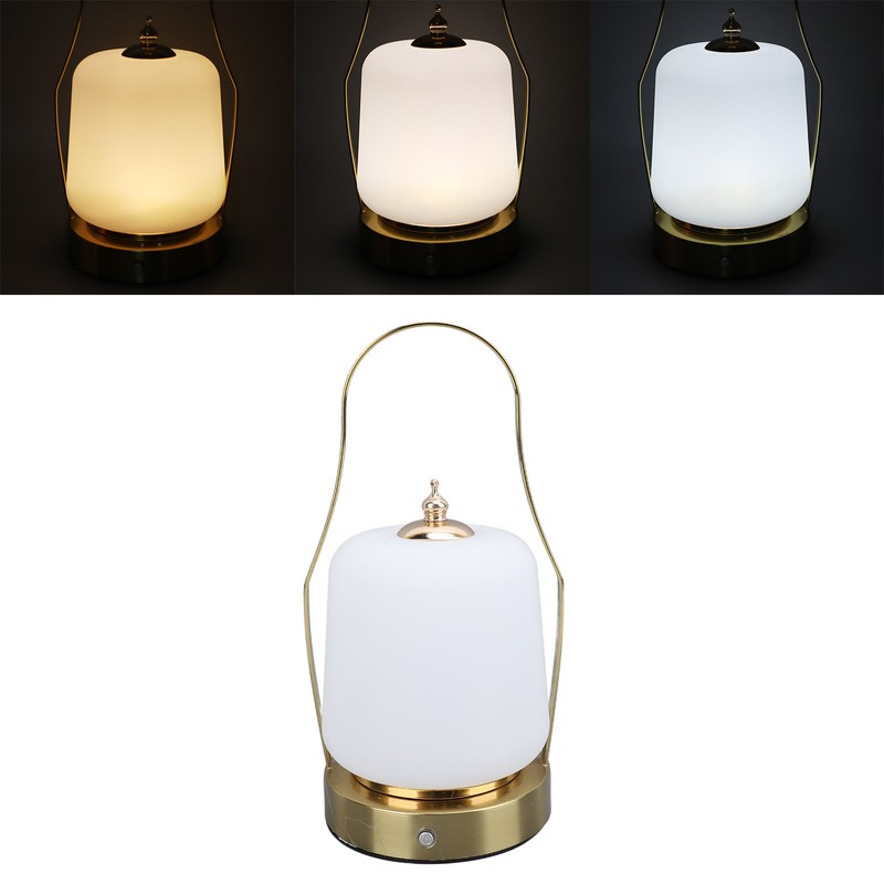 Cordless Lantern LED Retro Rechargeable Stepless Dimming 3 Lighting Modes