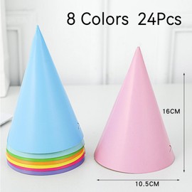 FNSIGHD 24 Pcs Party Hats,Colorful Paper Cone Hats for Kids and Adults,Eco-friendly Vibrant Birthday Hat Set,Perfect for Music Festival,Theme Parties Festivals Photo Decorations and Easy to Use