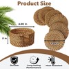 6-Pack Handmade Rattan Coasters with Holder, Modern Farmhouse and Boho