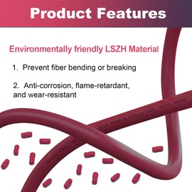 GwliUni 2Pcs 1m MPO Fiber Optic Patch Cord, OM4 Multi-Mode Cable Jumper Plug, Female to Female, 12 Core 6 Channel Type B, PC end face, LSZH 3.0mm, Compatible with 8 Core 4 Channel MPO