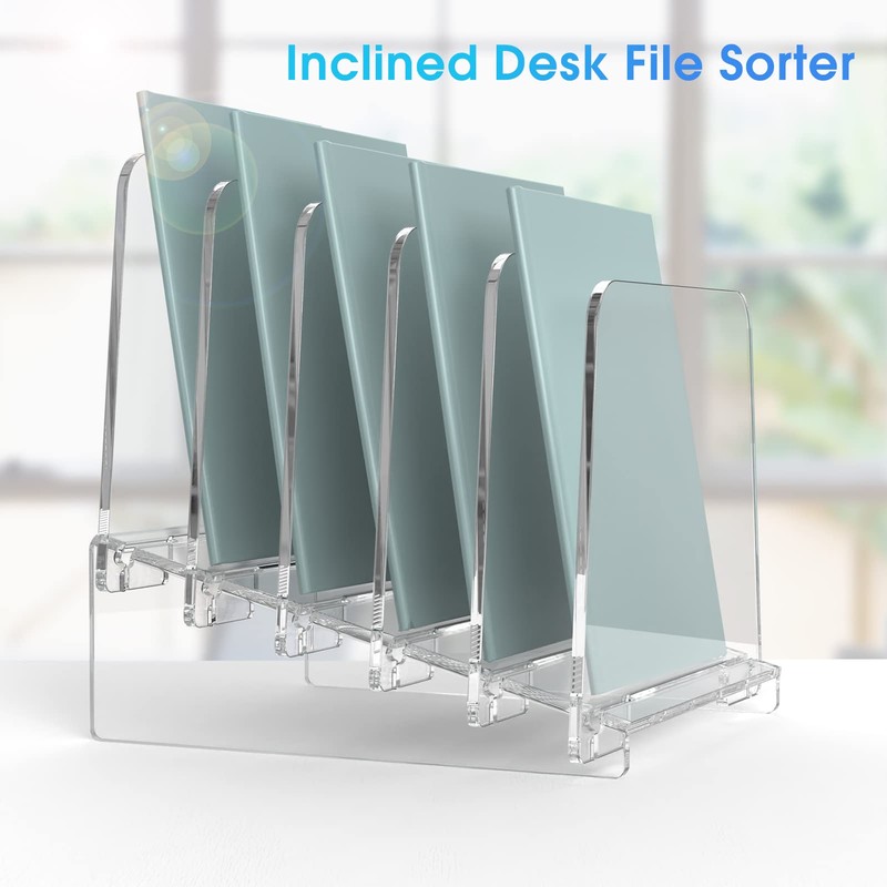 MaxGear Incline File Organizer File Holder 5 Sections, File Folder