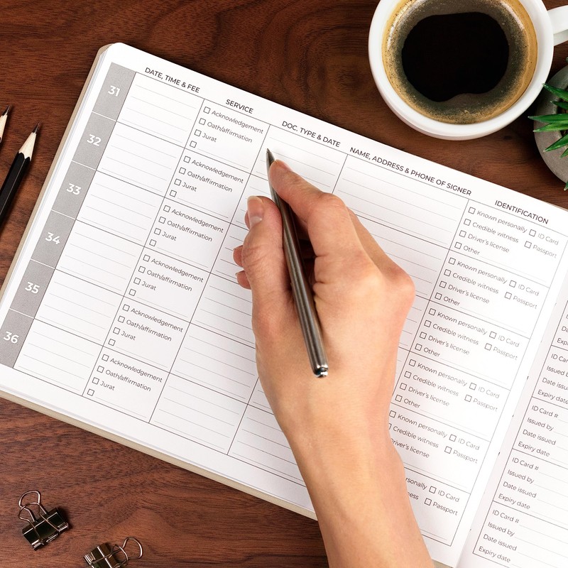 Clever Fox Notary Journal – Horizontal Notary Public Journal of