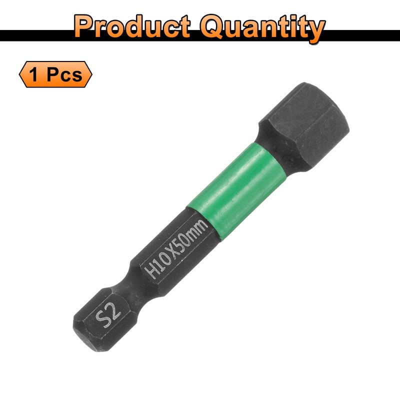 HARFINGTON H10 Flat Hex Head Screwdriver Bit 10mm Metric Tip