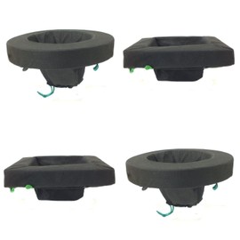PondH2o Floating Aquatic Pond Plant or Flower Fabric Planter Baskets, 10" & 14" Round, 14" & 10" Square, Aquatic Plant Islands for Ponds and Water Features with Pond Plant Food | Value 4 Pack