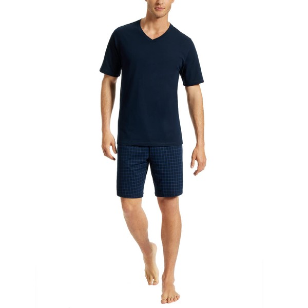 Uncover by Schiesser Men's Short Pyjamas, midnight blue