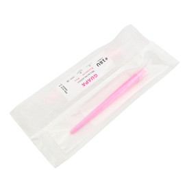 Pack of 20 Black Microblading Disposable Handpiece with Needles 18U 0.18 mm for Manual Pigmentation of Eyebrows Permanent Makeup Pens with Pen Cap (Pink Pen)