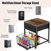 Housolution Mobile Mini Fridge Stand with Storage, Height-Adjustable Mini Beverage