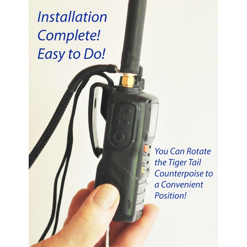 Radio-Tecs HAM Antenna Tactical Counterpoise Tiger Tail Tri-Band Both SMA