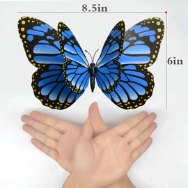 12PCS Giant Butterfly Wall Stickers Decor,3D Large Butterflies Wall Magnetism Decals Removable DIY Home Art Decorations for Birthday Party Christmas Wedding Kids Room Bedroom