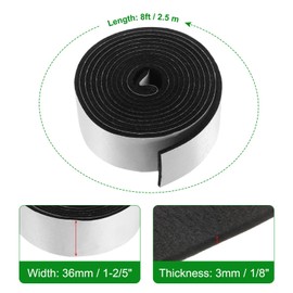 QUARKZMAN Smoker Gasket Seals 8ft 1-2/5" x 1/8" High Temp Grill Gasket Replacement High Heat BBQ Gasket Tape BBQ Smoker Gasket Self Stick Felt for Smokers BBQ Lid