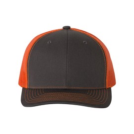 RICHARDSON Charcoal/Orange 112 Mesh Back Trucker Cap Snapback Hat