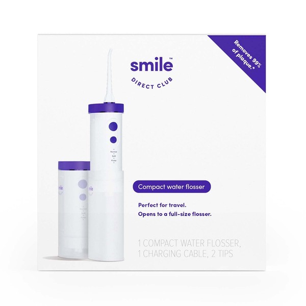 SmileDirectClub Premium Edition Water Flosser - XL Water Reservoir with 2 Nozzles, Waterproof and Cordless Design, 3 Pressure Modes - Removes 99% of Plaque