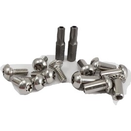 Harris Hardware 90209 T27 Torx Security Stainless Steel 10/24 Threaded Shoulder Bolts and Barrel Nuts for a 1/2 in. Panel and 2 Torx Bits
