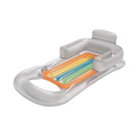 Hotseven-lemei Premium Reclining Pool Lounge Chair, Inflatable Pool Float, Suitable for Adults Aged 15 and Above who can Quickly inflate, （Pearl Silver）