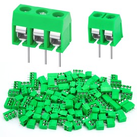 100 Pieces 5 mm 2 Pin / 3 Pin PCB Screw Terminal Connector, PCB Mount Screw Terminal Block, for 14-26 AWG Cable (2 Pin-60, 3 Pin-40)
