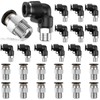 30Pieces Pneumatic Elbow Straight Combination 1/4 Inch Tube OD x