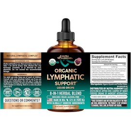 USDA Organic Lymphatic Drainage Supplement - Echinacea | Elderberry | Dandelion | Rosehip | Cleavers | Calendula | Burdock - Lab Tested - Lymph System