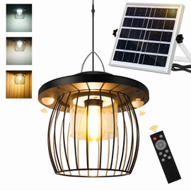 Solar Pendant Lights for Outdoor and Indoor,Solar-Powered, Motion-Activated, Remote-Controlled, 5 Lighting Modes, Warm/Cool White, Weatherproof,Ideal for Sheds, Garages, Patios, Gardens, and Barns