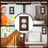 Pinkunn 10 Pack Walnut Wood Light Switch Cover Plate Boho
