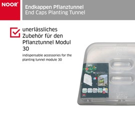 NOOR End caps for plant tunnel Modul'o 30, 78 x 29 x 28 cm, transparent, lid for vegetable bed plastic tunnel, set of 2