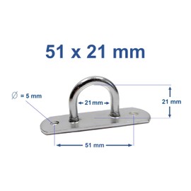 EnB Ironing Cramp 51 x 21 mm - Pack of 10 Galvanised Trailer Hooks Made in Germany - Sturdy & Rustproof Tarpaulin Attachment - Trailer Accessories for Trailers, Flatbed & Boat