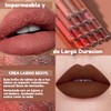 Set 3 Labiales Matte Larga Duración Maquillaje Waterproof Juego de
