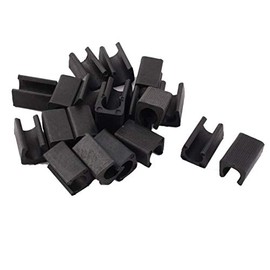 RANIT 20Pcs Slot Width Max 12mm Chair Foot U Shaped Floor Glides Tubing Caps Cover,Fit Furniture Leg Dia 12mm Black