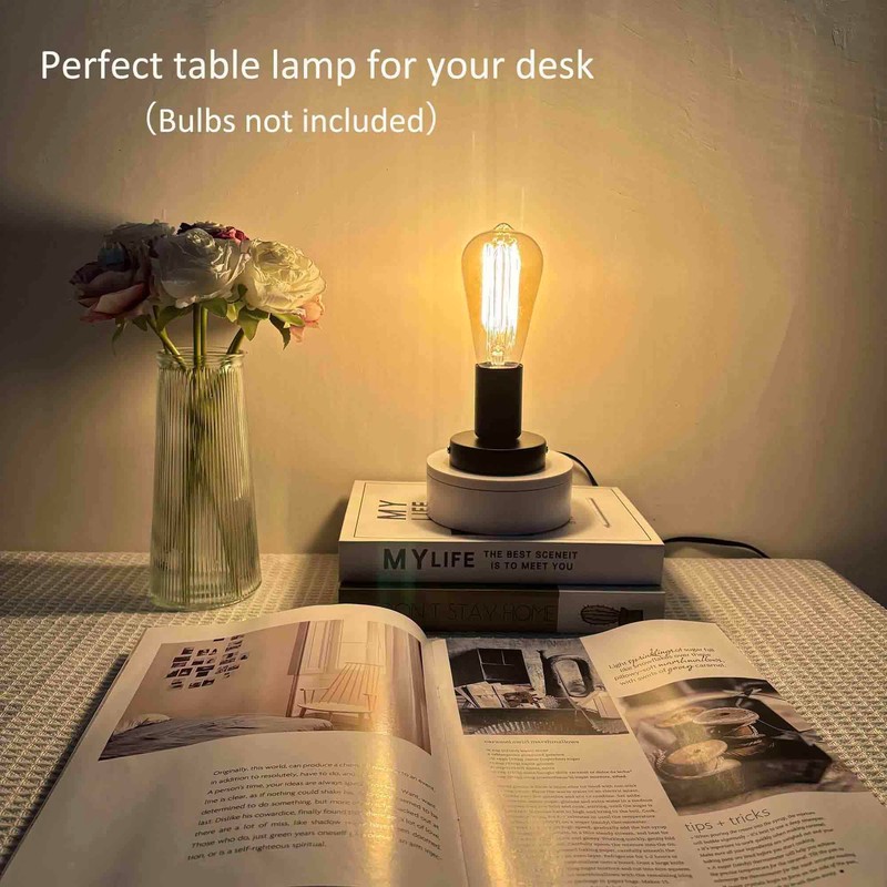 atiyoc Black Metal E26/E27 Screw Light Socket with 10FT Extension