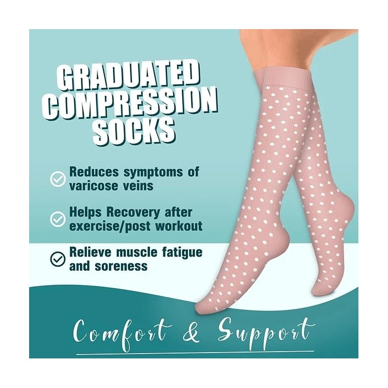 Laite Hebe 4 Pairs Compression Socks Men Women Support Running