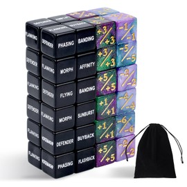 48 Pieces Abilities Keywords Counter Dice,MTG Life Counter 1/+1,Creature Stats Buff Tokens Dice,MTG Dice Set for MTG, TCG, Card Games Accessories