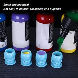 Skull Tattoo Ink Caps, 200 Pieces Disposable Plastic Skull Tattoo Ink Cups, Tattoo Pigment Cup Caps, Pigment Holder Container Cap for Tattooing Microblading