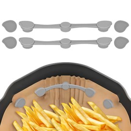 Air Fryer Magnets for Parchment Paper,Secure Air Fryer Liners Prevent,Reusable Scratch-Resistant Silicone-Coated Magnet,Secure Air Fryer Liners (Two chains and four buttons)