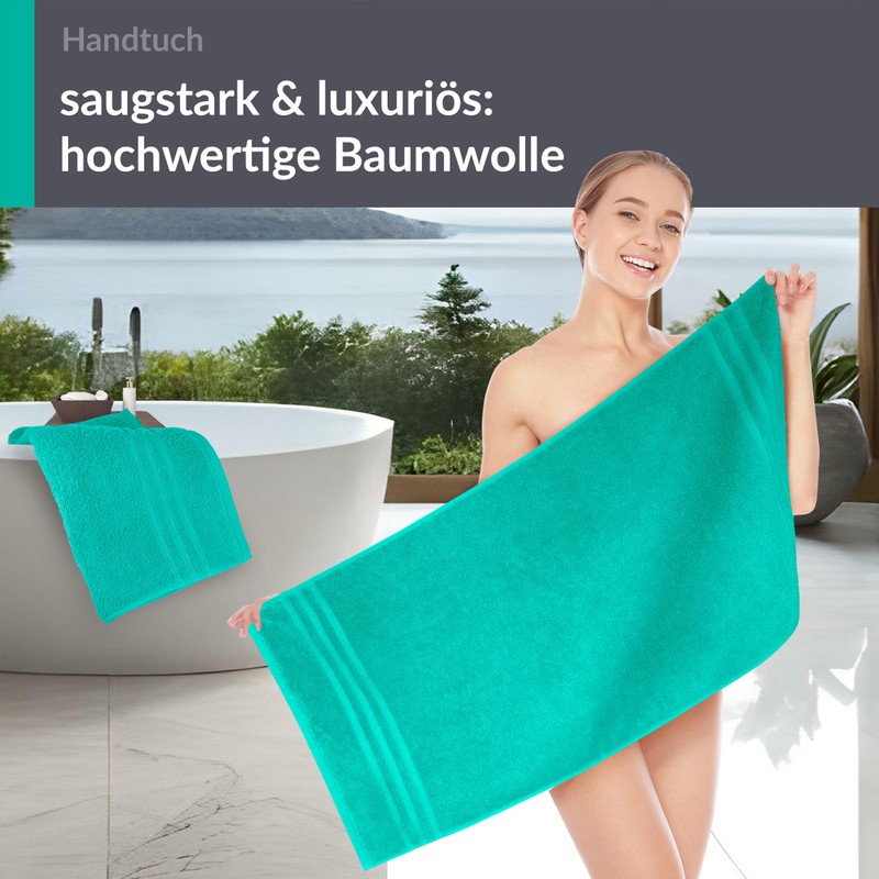 Lashuma Terry Towel Set 50 x 100 cm Sea Turquoise,