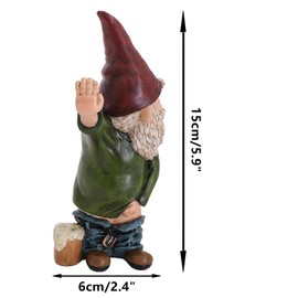 gotyou 15 cm Garden Gnome Ornament, Funny Peeing Gnome, Cheeky Garden Gnome, Funny Cheeky Peeing Garden Gnome Decoration, for Decoration of Indoor and Outdoor Objects in the Garden