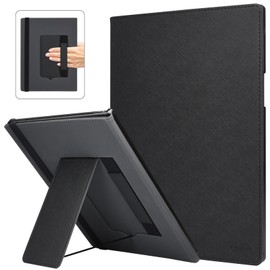 Caweet Stand Case for Remarkable Paper Pro 11.8 Inch 2024, Hard Back Shell Protective Auto Sleep/Wake Book Folio Cover with Pen Holder and Hand Strap, Black