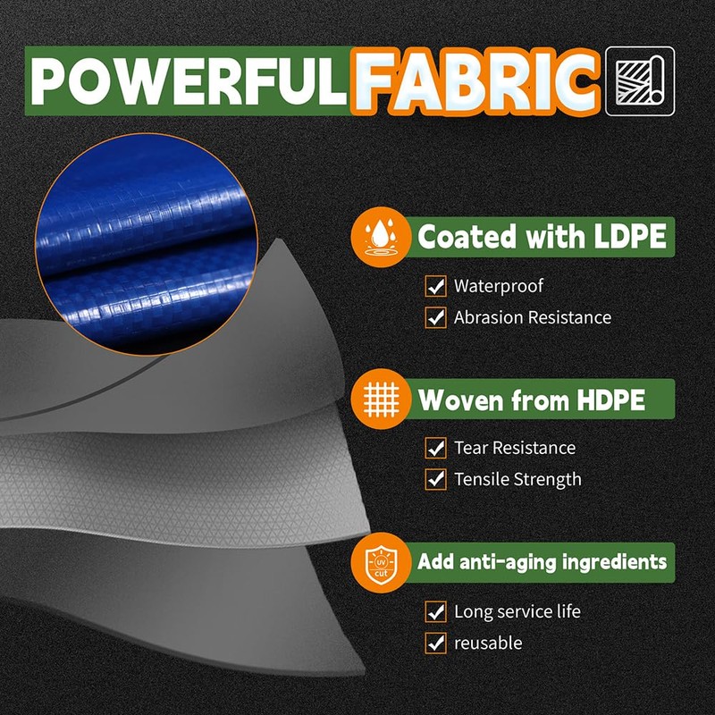 RAINDEWAY Small Tarps 4x6 Feet (2 Pack) 8 Mil, UV